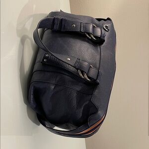 Elegant Navy Leather Tote Bag